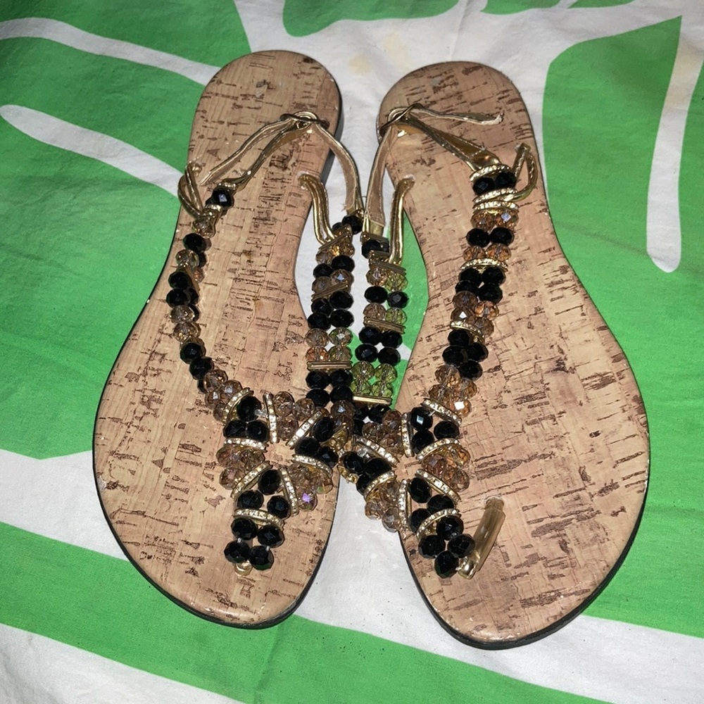 Crystal beaded handmade sandals